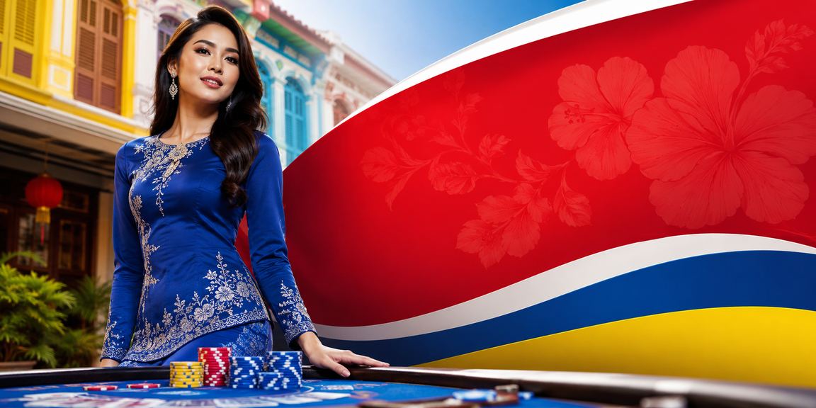 Suasana kasino hiburan di Penang dengan pakaian baju kurung tradisional Malaysia